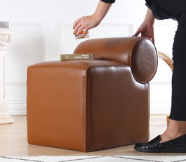 Atelier Del Sofa Rohin Deri Puf - Marrón